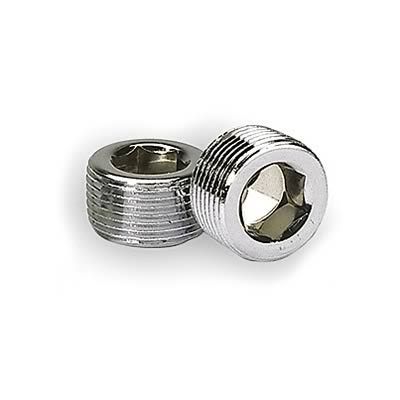 CHROME STEEL 3/8 NPT ALLEN HEAD PIPE THREAD PLUG  