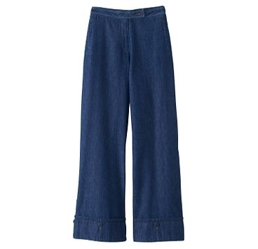 Womens Plus Size Wide Leg Denim Pant 20W INDIGO  