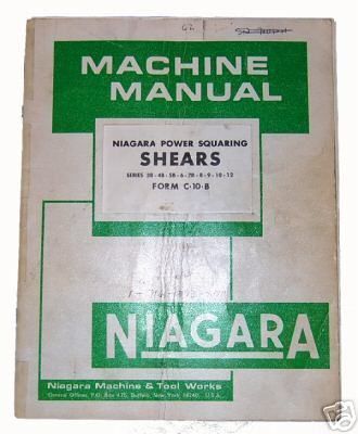 Niagara Shear Instruction Manual & Parts List  