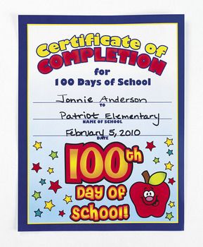 25 100th Day Of School Certificates   Teaching Supplies  