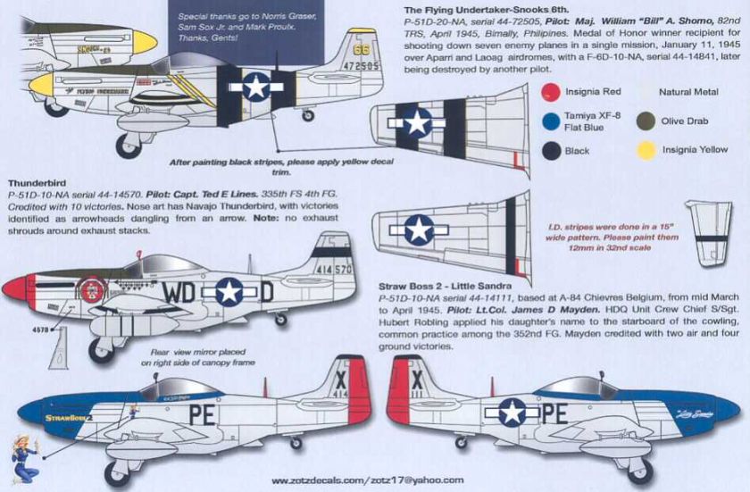 Zotz Decals 1/32 P 51D MUSTANGS IN WWII Part 3  