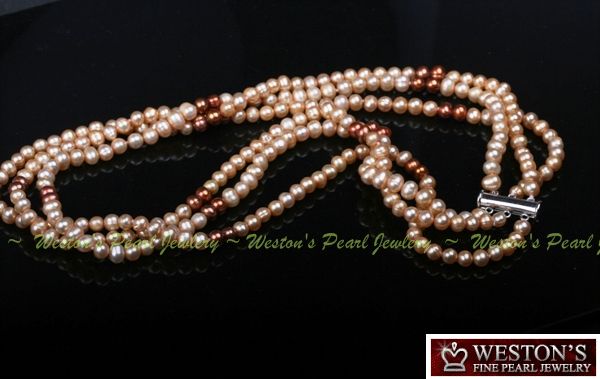 ROWS MULTI COLOR CULTURED FRESHWATER PEARL NECKLACE  