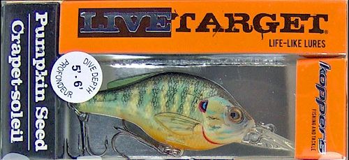 Koppers Pumpkinseed ~ Flat Sided Crankbait ~ Large Shallow Diver 