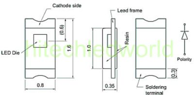 100p SMD SMT 0603 Bright RED LED Lamp Light 550mcd  