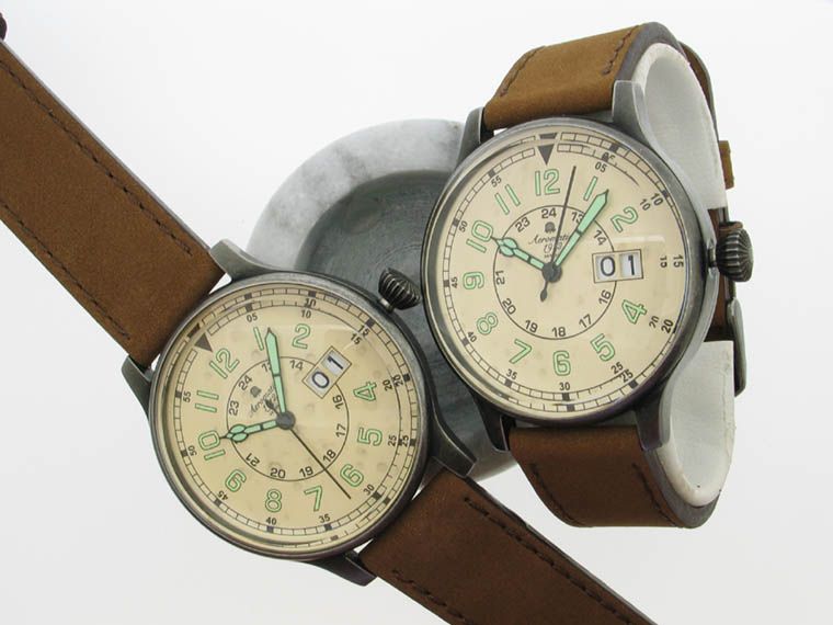 German RETRO AVIATOR Offizer Habicht BIGDATE 1254  