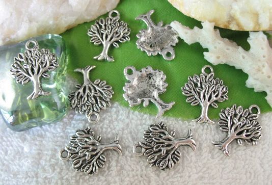 50pcs Tibetan silver tree of life charm A10394  