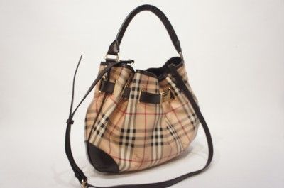   BELTED HAYMARKET CHECK PRINT HOBO SHOULDER HANDBAG BAG $1095  