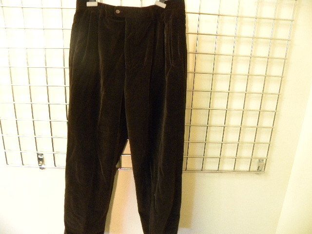 ZANELLA BROWN VELVET PANTS 34  