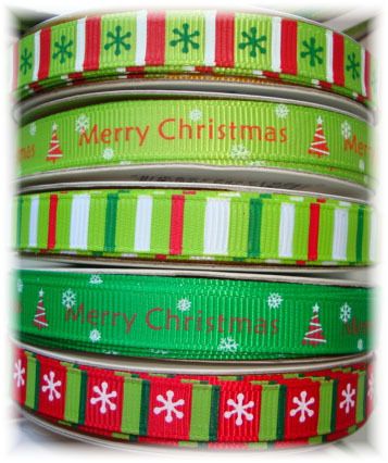 MERRY CHRISTMAS GRINCH GROSGRAIN RIBBON MIX 10YD  