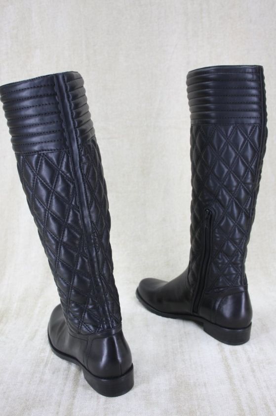 Stuart Weitzman Clute Black Quilted Leather boots Size 5 $575 New Knee 