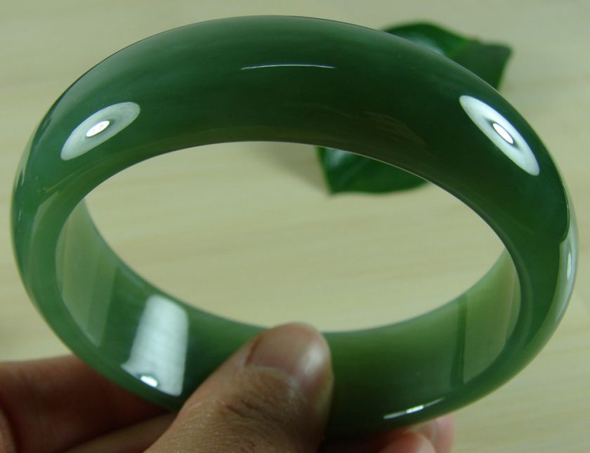   Natural Green Nephrite Hetian Chinese Jade Bangle Bracelet61MM B 131 2