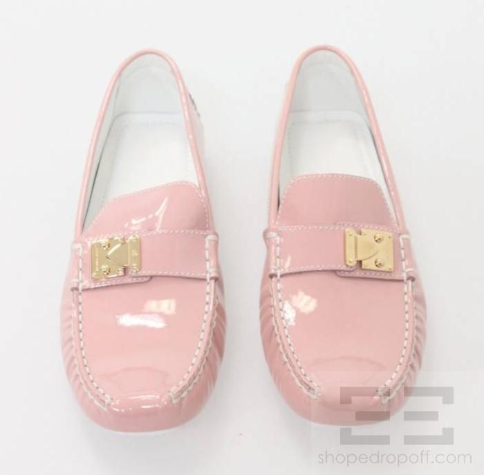 Louis Vuitton Pale Pink Patent Leather Driving Moccasins Size 36, NEW 