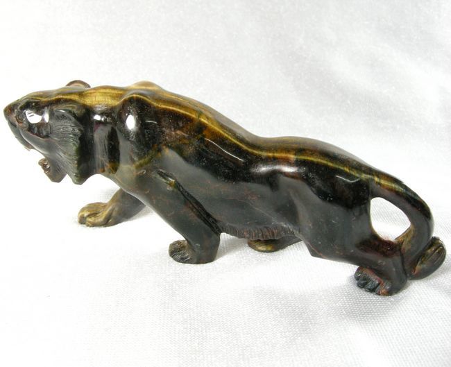 Gold&Blue Tiger Eye Crystal Tiger Carving tet12ie153  