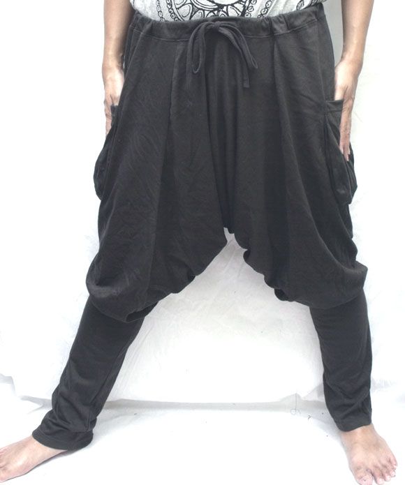 MC Hammer Drop Crotch Drawstring Waist Sweat Pants L XL  