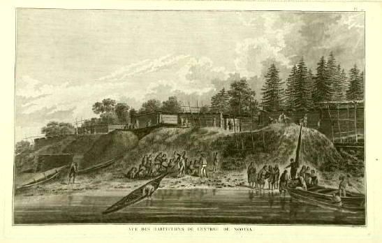 ANTIQUE PRINT  HUTS  NOOTKA CHANNEL AMERICA COOK 1785  