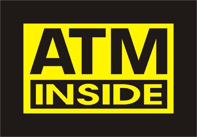 ATM Machine Decal Sticker, Black_Yellow 6x10 #19a  