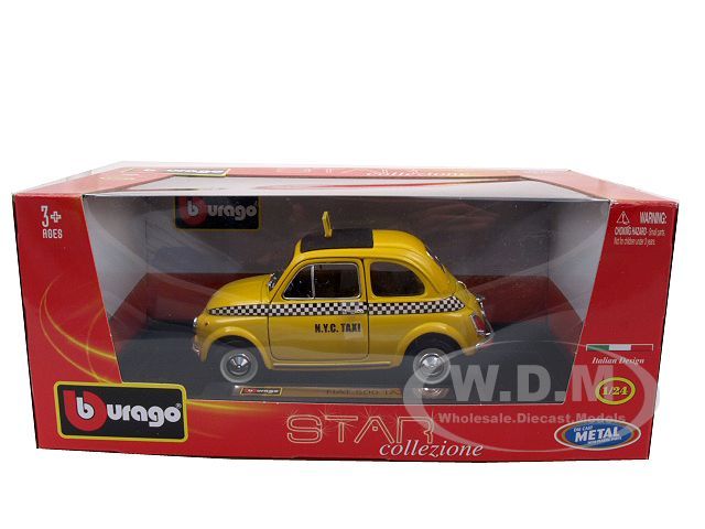 FIAT 500 TAXI YELLOW CAB 124 DIECAST MODEL CAR  