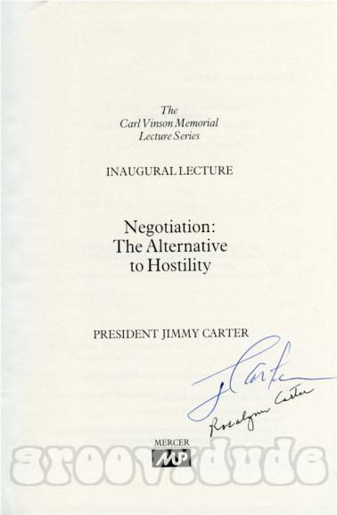 Jimmy Rosalynn Carter NEGOTIATION Book RARE In Person Authentic SIGNED 