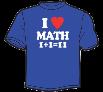 LOVE MATH (1+1=11) T Shirt WOMENS funny vintage geek  