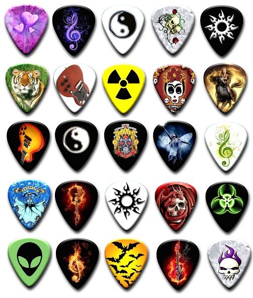 Guitar Picks are medium gauge (0.71mm) as default,