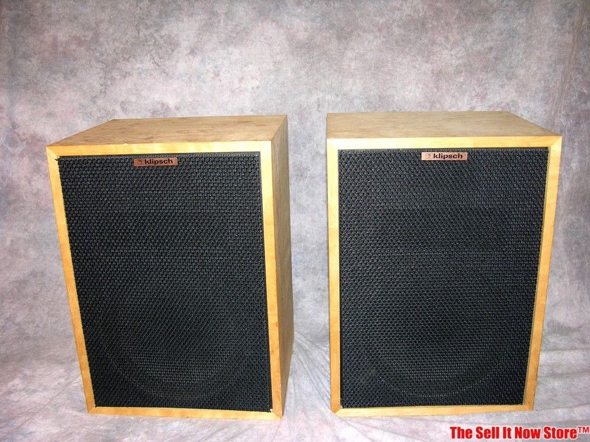 RARE pair UNFINISHED 1986 Klipsch Heresy II horn loaded speakers 