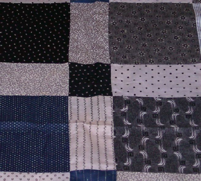 Antique Quilt Top Feedsack Calico Early Fabrics Patchwork Full Size 