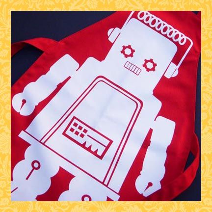 NWT Old Navy GIANT ROBOT CHILDS APRON ~ cooking crafts  