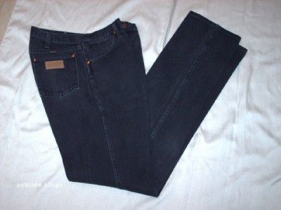 MENS WRANGLER JEANS SIZE 34W 40L COLOR~BLACK~  