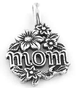 STERLING SILVER MOM WITH DAISES CHARM/PENDANT  