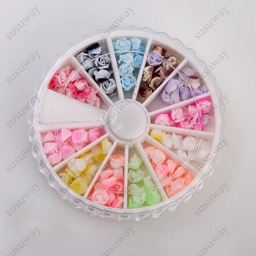 3D Nail Art Rubber Rose flower Decoration Tip Acrylic