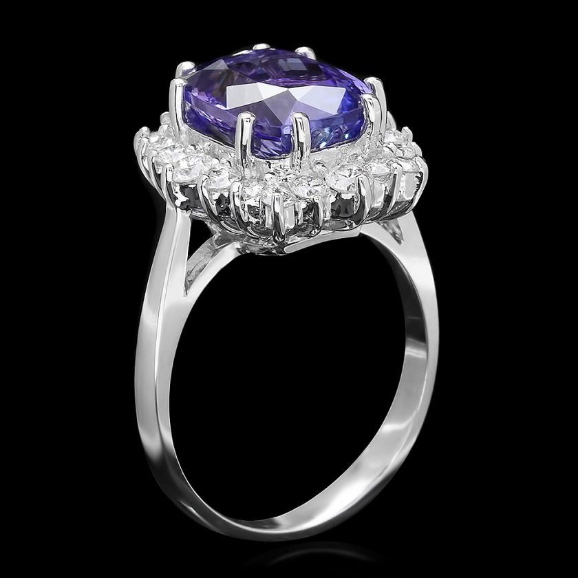 11750 CERTIFIED JAQU DE LILI 14K WHITE GOLD 5.0CT TANZANITE 0.85CT 