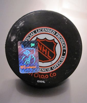 Wayne Gretzky & Mark Messier signed Edmonton Oilers Puck   WGA 