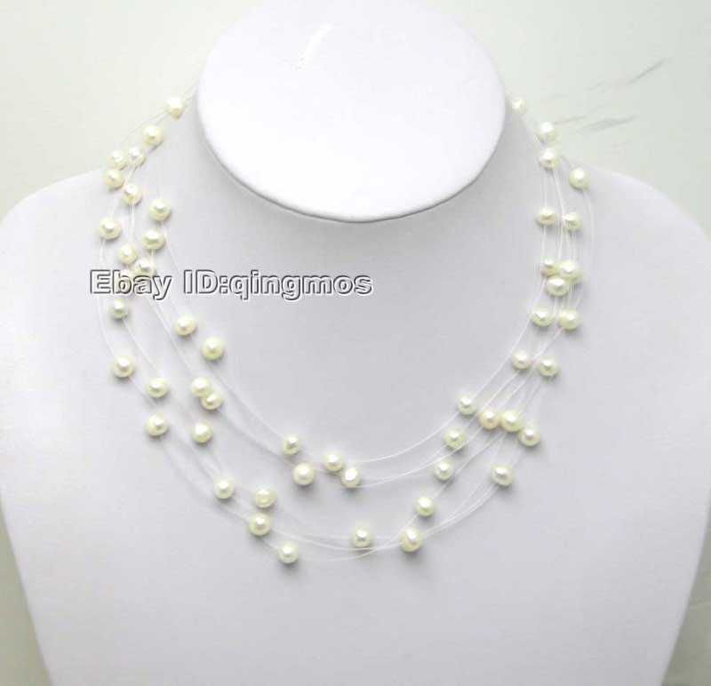 Great White Freshwater Starriness Pearl Necklace 5060  