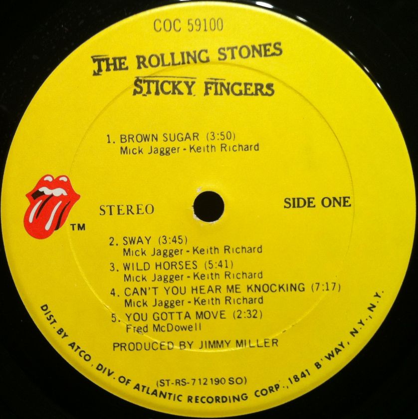 ROLLING STONES sticky fingers VG LP 1st Press 1971 Andy Warhol Zipper 