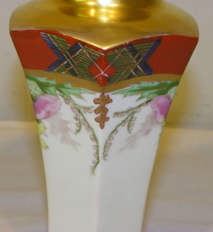 Antique Scotch Decorated Pickard Vase Wight Artist Signed  