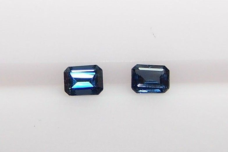 79ct 4.6x3.6mm Sapphire Greenish Blue Emerald Pair  