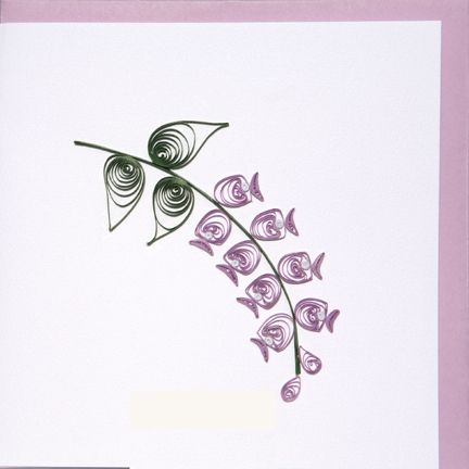 HANCRAFTED RENAISSANCE QUILLING CARD 6x6 ALPINIA FLOWER  