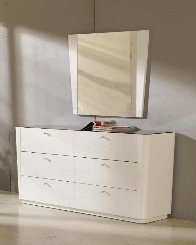 MODERN SYMPHONY BEDROOM SET Contemporary WHITE Lacquer  