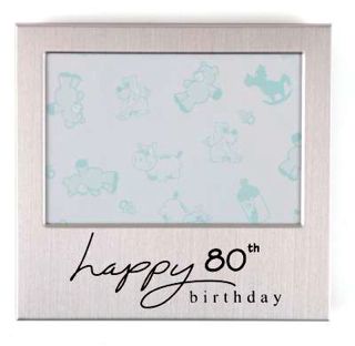 Happy 80th Birthday Photo Frame/Gift 3 x 5 Silver Sml  