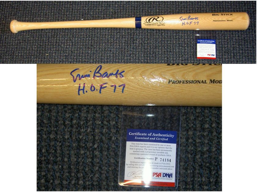   BANKS AUTOGRAPH SIGNED BASEBALL BAT CHICAGO CUBS HOF 77 PSA/DNA  