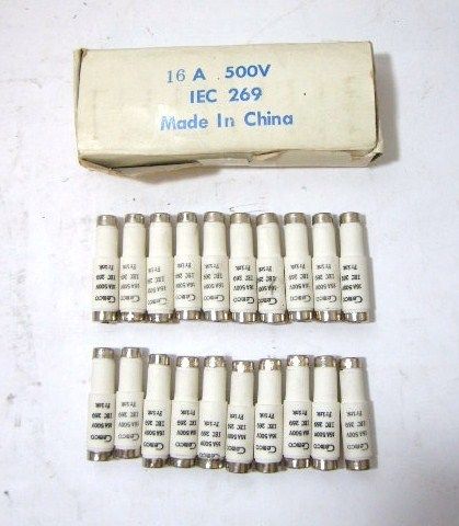 CEMCO IEC269 BOTTLE FUSE 16A 500V LOT OF 20  