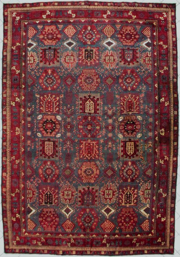 9x13 GREEN ANTIQUE 1900 AGRA ORIENTAL WOOL AREA RUG  