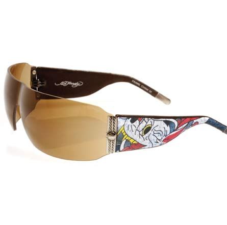 ED HARDY UNISEX SUNGLASS Auth. Skull Wolf   Tortoise  