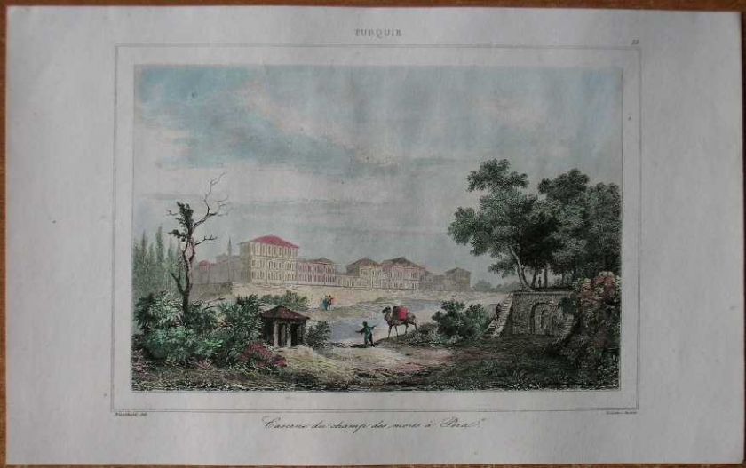 1840 print BARRACKS NEAR PERA CEMETERY, ISTANBUL (#51)  