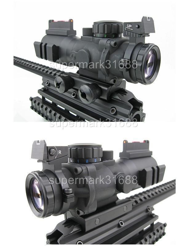 Tactical 4X32 R&G&B Illuminated Scope W/FiberOptic Sight  
