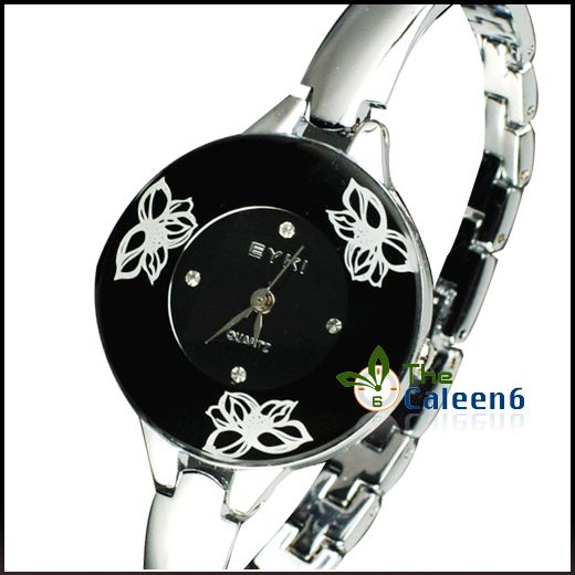   Elegant Lotus Quartz Bracelet Round Lady Wrist Watch Women Female