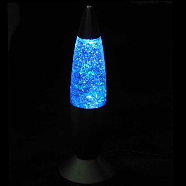 Glitter Wandering Stars Rocket Shape Desk Lamp FUB 3984  