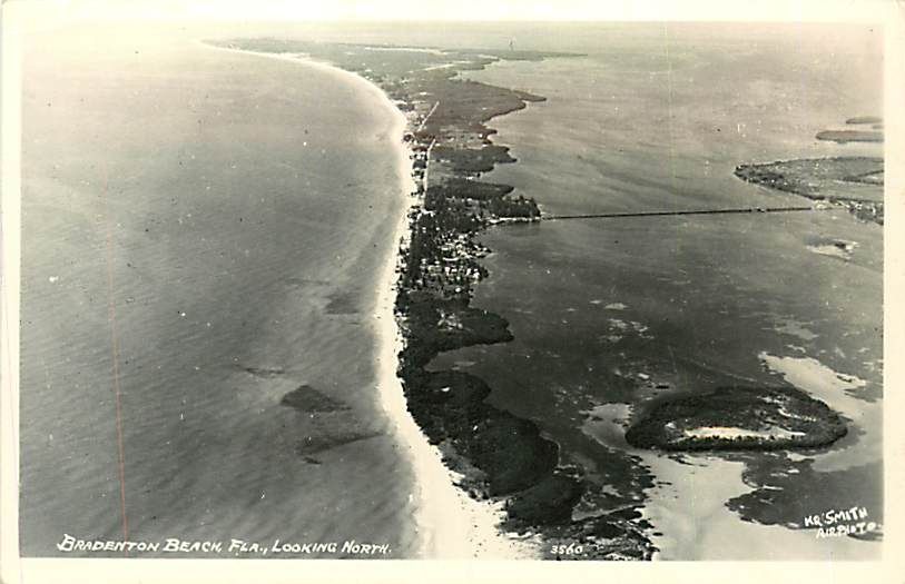 FL BRADENTON BEACH VIEW NORTH AERIAL VIEW RPPC R35343  