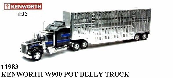 NEW RAY 1/32 SCALE KENWORTH W900 WITH POTBELLY TRAILER  