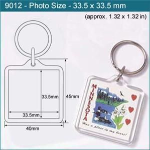 300 Blank Acrylic Keyring 34x34 DIY Photo Keychain 9012  